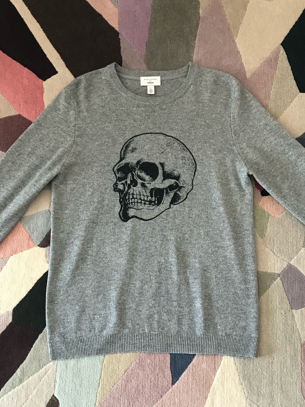 Autumn Cashmere x Kitson Skull Cashmere Sweater
